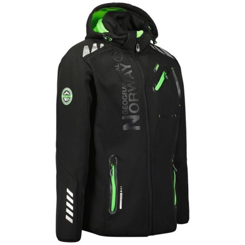 Kurtka softshell męska Geographical Norway ROYAUTE BLACK / GREEN DB MEN 068 BLACK / GREEN (WY8026H/GN-NOIR / VERT) Geographical Norway