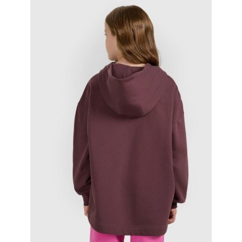 Bluza dresowa oversize nierozpinana z kapturem dziewczęca 4F 4FJRAW25TSWSF2429-51S 4f