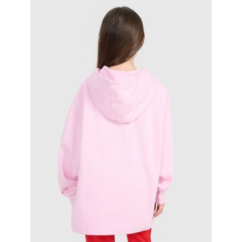 Bluza dresowa oversize nierozpinana z kapturem dziewczęca 4F 4FJRAW25TSWSF2429-56S 4f