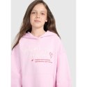 Bluza dresowa oversize nierozpinana z kapturem dziewczęca 4F 4FJRAW25TSWSF2429-56S 4f