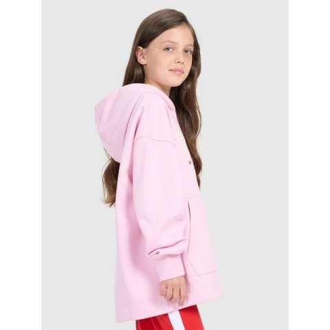 Bluza dresowa oversize nierozpinana z kapturem dziewczęca 4F 4FJRAW25TSWSF2429-56S 4f