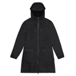 Rains damski płaszcz przeciwdeszczowy CARGO CURVE JACKET W3 12050 01 BLACK Rains