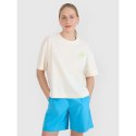 T-shirt regular z nadrukiem damski 4F 4FWSS25TTSHF1967-11S 4f