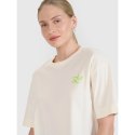 T-shirt regular z nadrukiem damski 4F 4FWSS25TTSHF1967-11S 4f
