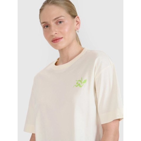 T-shirt regular z nadrukiem damski 4F 4FWSS25TTSHF1967-11S 4f