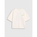 T-shirt regular z nadrukiem damski 4F 4FWSS25TTSHF1967-11S 4f