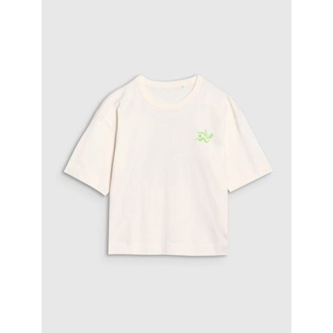 T-shirt regular z nadrukiem damski 4F 4FWSS25TTSHF1967-11S 4f