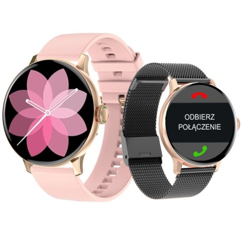 Smartwatch Damski GIEWONT Różowe Złoto Czarny GW330-4 Giewont
