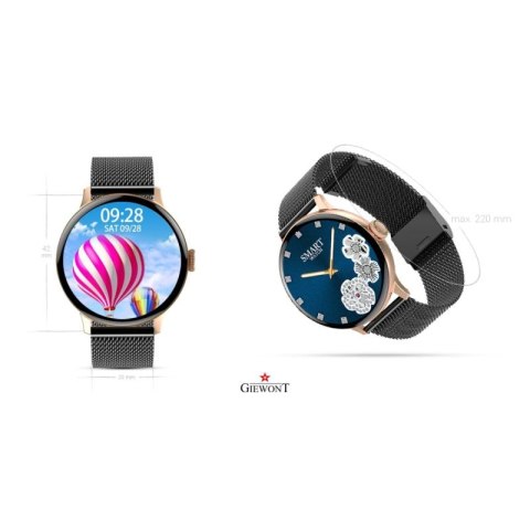 Smartwatch Damski GIEWONT Różowe Złoto Czarny GW330-4 Giewont