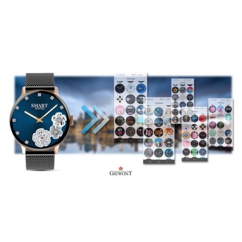 Smartwatch Damski GIEWONT Różowe Złoto Czarny GW330-4 Giewont