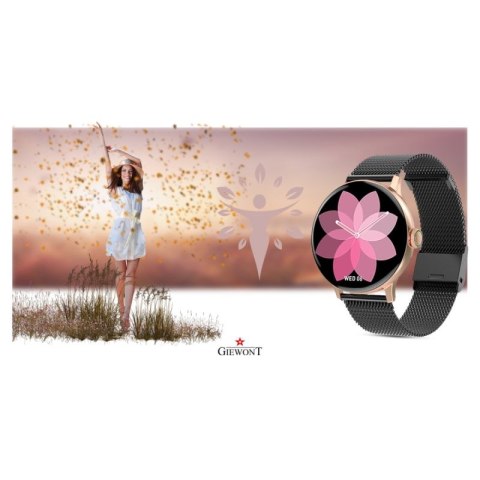 Smartwatch Damski GIEWONT Różowe Złoto Czarny GW330-4 Giewont