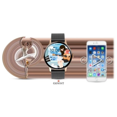 Smartwatch Damski GIEWONT Różowe Złoto Czarny GW330-4 Giewont