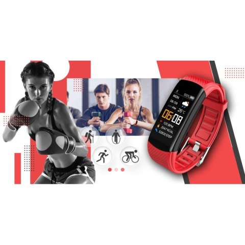 Smartwatch GIEWONT Czarno Czerwony 2 Paski GW200-1 Giewont