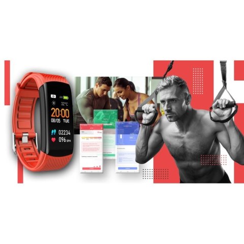 Smartwatch GIEWONT Czarno Czerwony 2 Paski GW200-1 Giewont