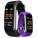 Smartwatch GIEWONT Czarno Fioletowy 2 Paski GW200-3 Giewont