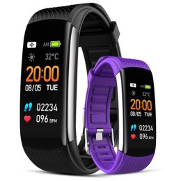 Smartwatch GIEWONT Czarno Fioletowy 2 Paski GW200-3 Giewont