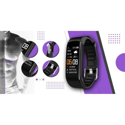 Smartwatch GIEWONT Czarno Fioletowy 2 Paski GW200-3 Giewont