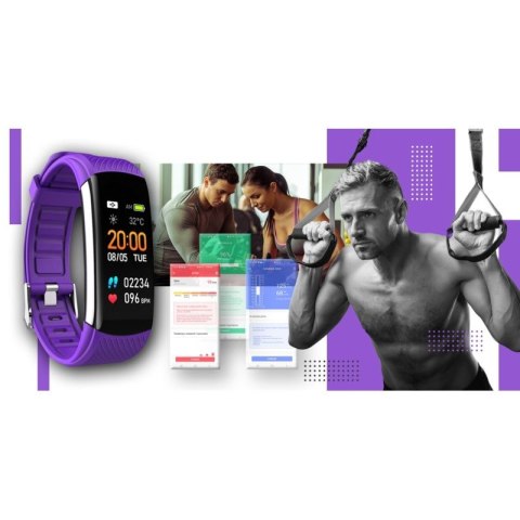 Smartwatch GIEWONT Czarno Fioletowy 2 Paski GW200-3 Giewont