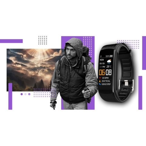 Smartwatch GIEWONT Czarno Fioletowy 2 Paski GW200-3 Giewont