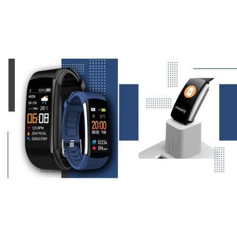 Smartwatch GIEWONT Czarno Granatowy 2 Paski GW200-6 Giewont