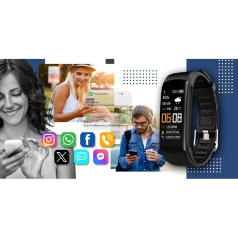 Smartwatch GIEWONT Czarno Granatowy 2 Paski GW200-6 Giewont