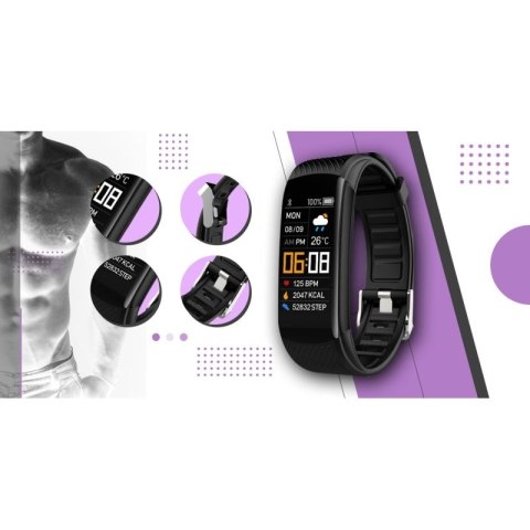 Smartwatch GIEWONT Czarno Jasnofioletowy 2 Paski GW200-8 Giewont