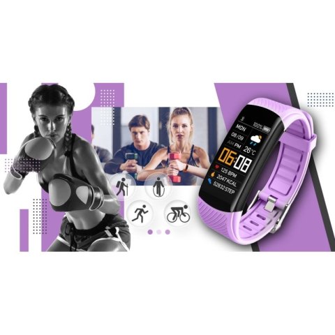 Smartwatch GIEWONT Czarno Jasnofioletowy 2 Paski GW200-8 Giewont