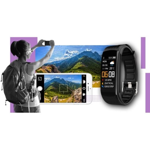Smartwatch GIEWONT Czarno Jasnofioletowy 2 Paski GW200-8 Giewont