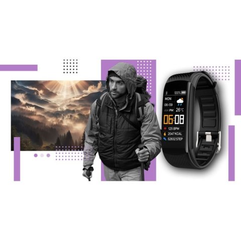 Smartwatch GIEWONT Czarno Jasnofioletowy 2 Paski GW200-8 Giewont