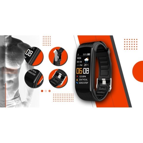 Smartwatch GIEWONT Czarno Pomarańczowy 2 Paski GW200-9 Giewont