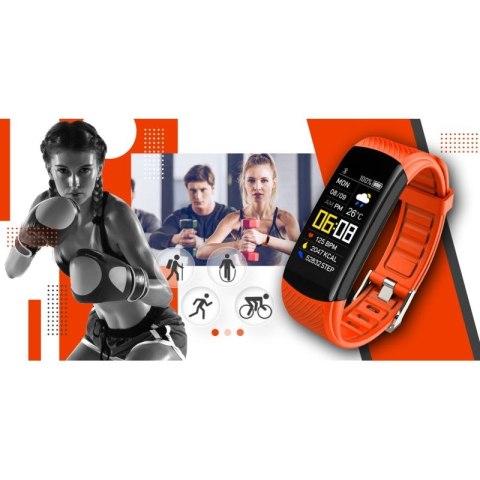 Smartwatch GIEWONT Czarno Pomarańczowy 2 Paski GW200-9 Giewont