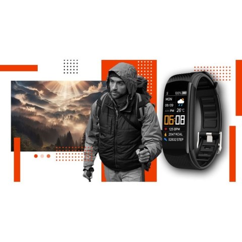 Smartwatch GIEWONT Czarno Pomarańczowy 2 Paski GW200-9 Giewont