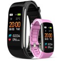 Smartwatch GIEWONT Czarno Różowy 2 Paski GW200-4 Giewont