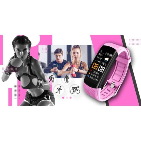 Smartwatch GIEWONT Czarno Różowy 2 Paski GW200-4 Giewont