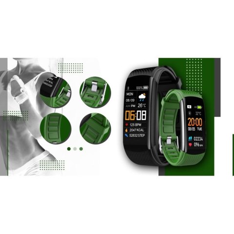Smartwatch GIEWONT Czarno Zielony 2 Paski GW200-5 Giewont