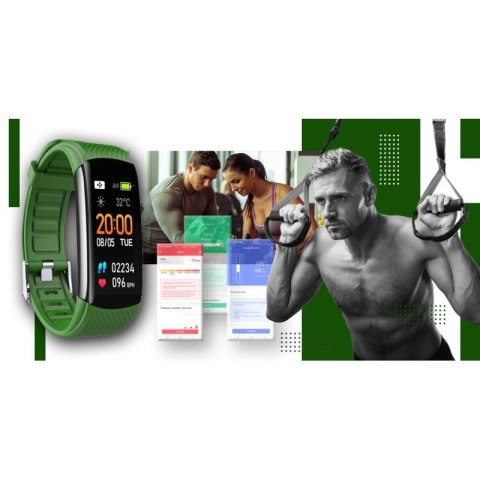 Smartwatch GIEWONT Czarno Zielony 2 Paski GW200-5 Giewont