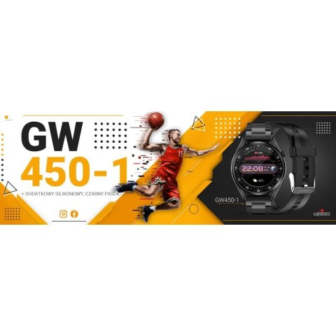 Smartwatch GIEWONT Vertex SmartCall GW450-1 Carbon/Carbon Silikon Giewont