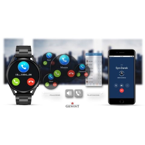 Smartwatch GIEWONT Vertex SmartCall GW450-1 Carbon/Carbon Silikon Giewont