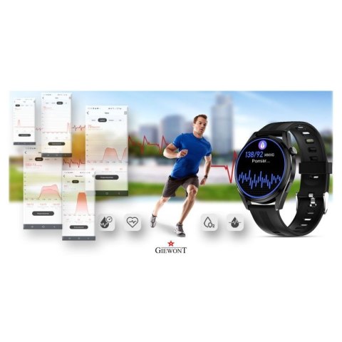 Smartwatch GIEWONT Vertex SmartCall GW450-1 Carbon/Carbon Silikon Giewont