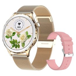 Smartwatch Damski Rubicon RNCF02-2 Złoty + Pasek Różowy RUBICON