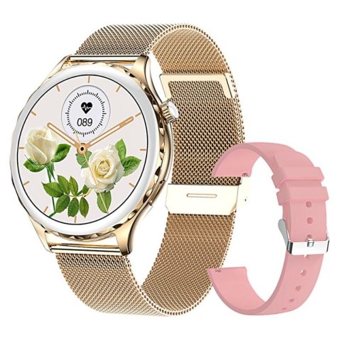 Smartwatch Damski Rubicon RNCF02-2 Złoty + Pasek Różowy RUBICON