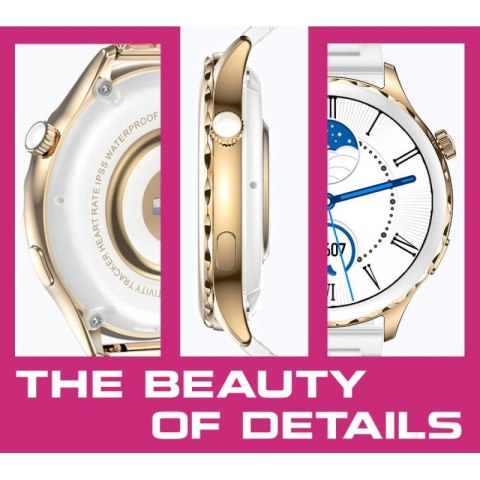 Smartwatch Damski Rubicon RNCF02-2 Złoty + Pasek Różowy RUBICON