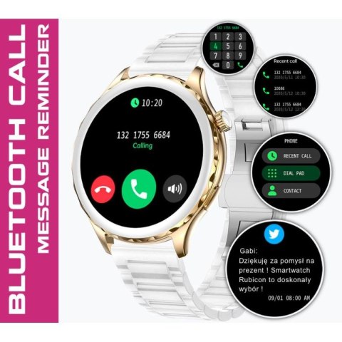Smartwatch Damski Rubicon RNCF02-2 Złoty + Pasek Różowy RUBICON