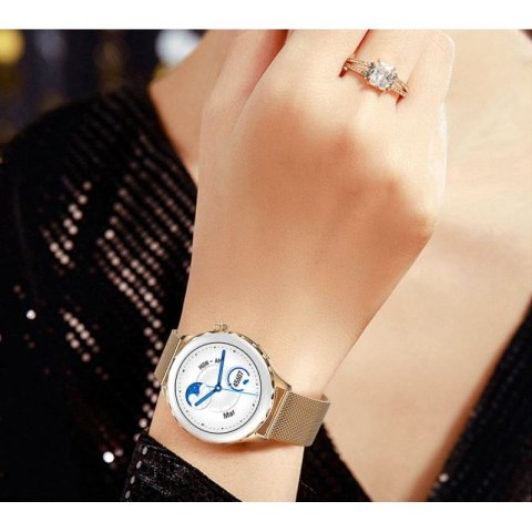 Smartwatch Damski Rubicon RNCF02-2 Złoty + Pasek Różowy RUBICON