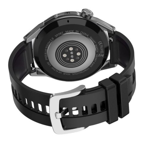 Smartwatch Rubicon RNCE88-1 Czarny- Czarny Pasek Silikonowy + Czarny Pasek Skórzany RUBICON