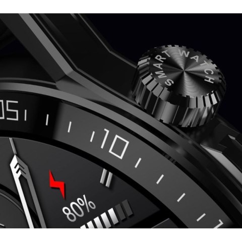 Smartwatch Rubicon RNCE88-1 Czarny- Czarny Pasek Silikonowy + Czarny Pasek Skórzany RUBICON