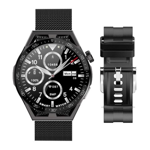 Smartwatch Rubicon RNCE88-2 Czarny- Czarny Pasek Silikonowy + Czarna Bransoleta RUBICON