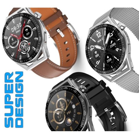 Smartwatch Rubicon RNCE88-2 Czarny- Czarny Pasek Silikonowy + Czarna Bransoleta RUBICON