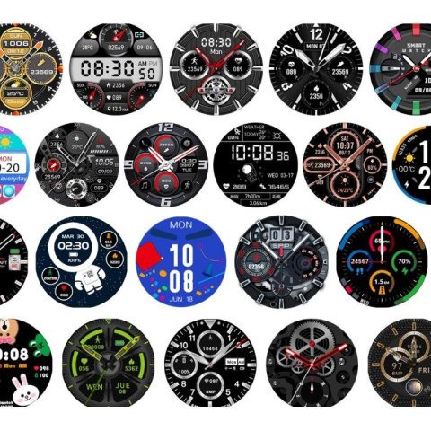 Smartwatch Rubicon RNCE88-2 Czarny- Czarny Pasek Silikonowy + Czarna Bransoleta RUBICON