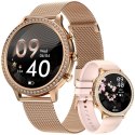 Smartwatch Damski VELTORI VT310-1 Złota Bransoleta + Różowy Pasek Silikonowy VELTORI